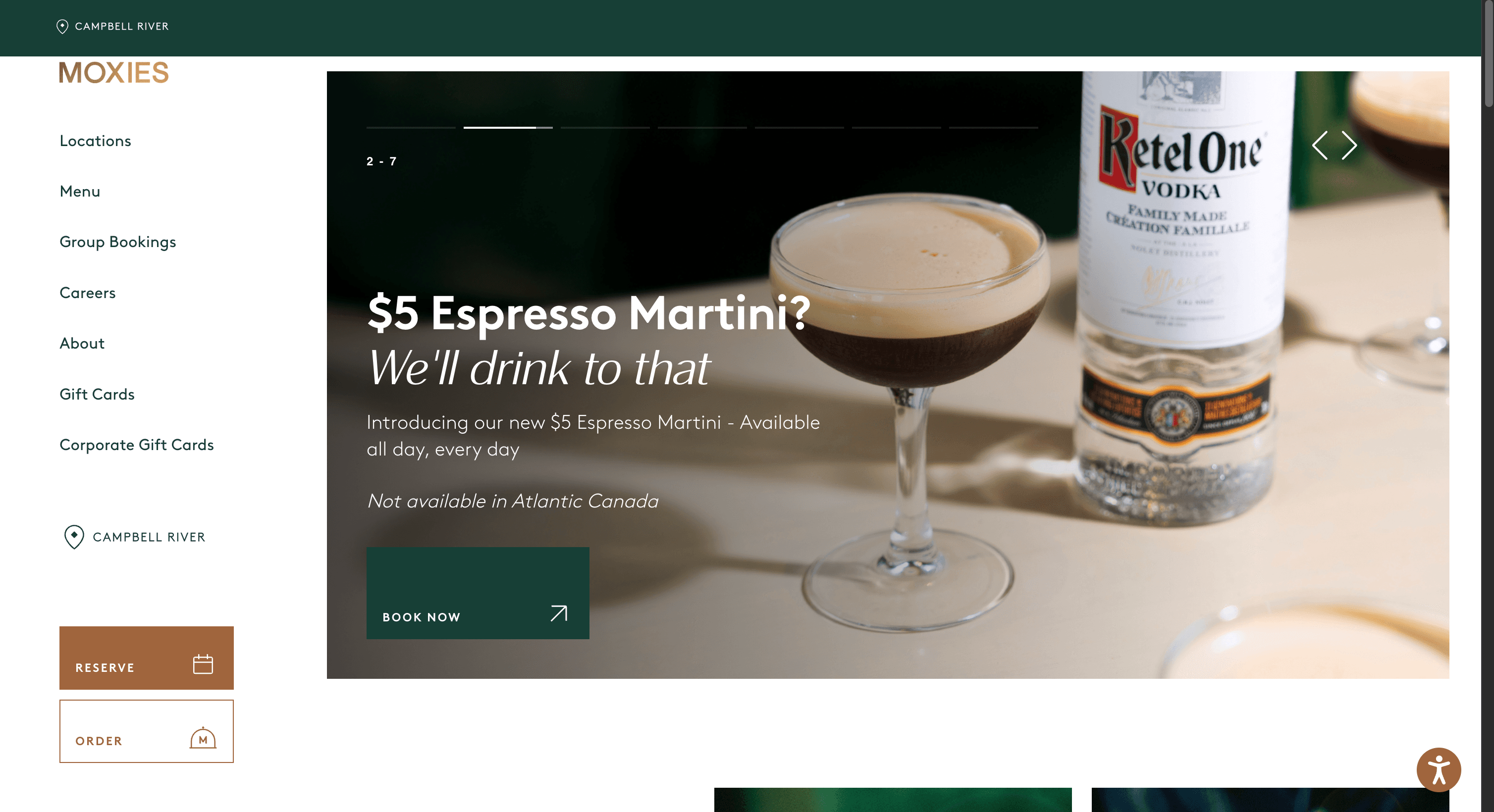 Moxies website screenshot